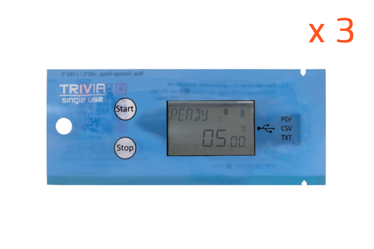 Enregistreur de température Trivia calibré +2/+8°C - Transports produits  pharmaceutiques
